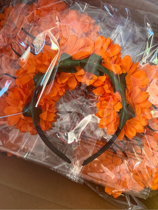 WHOLESALE Orange Floral Headband Costume Accessory
